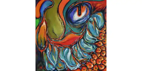 Sans titre, 2021, acrylique sur toile, 20 X 20 (51 X 51 cm)