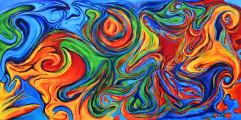 Sans titre, 2021, acrylique sur panneau de bois, 48 X 24 po (120 X 61 cm)