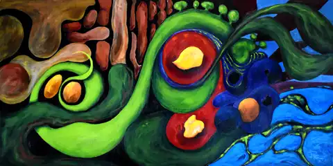 Sans titre, 2021, acrylique sur panneau de bois, 48 X 24 po (120 X 61 cm)