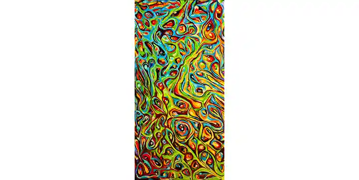 Sans titre, 24 X 48 po (61 X 120 cm), acrylique sur bois 2025