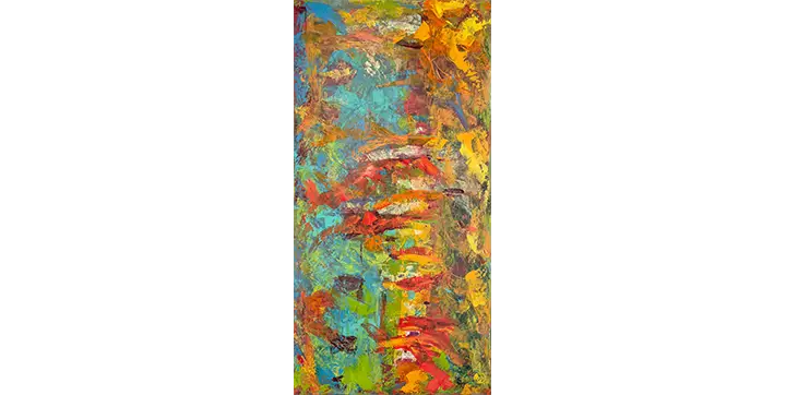 Sans titre, 24 X 48 po (61 X 120 cm), acrylique sur bois 2025