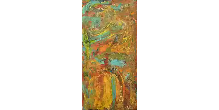 Sans titre, 24 X 48 po (61 X 120 cm), acrylique sur bois 2025